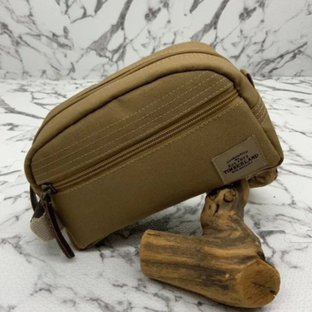 Men's Timberland Khaki Core Canvas Travel Kit NWT